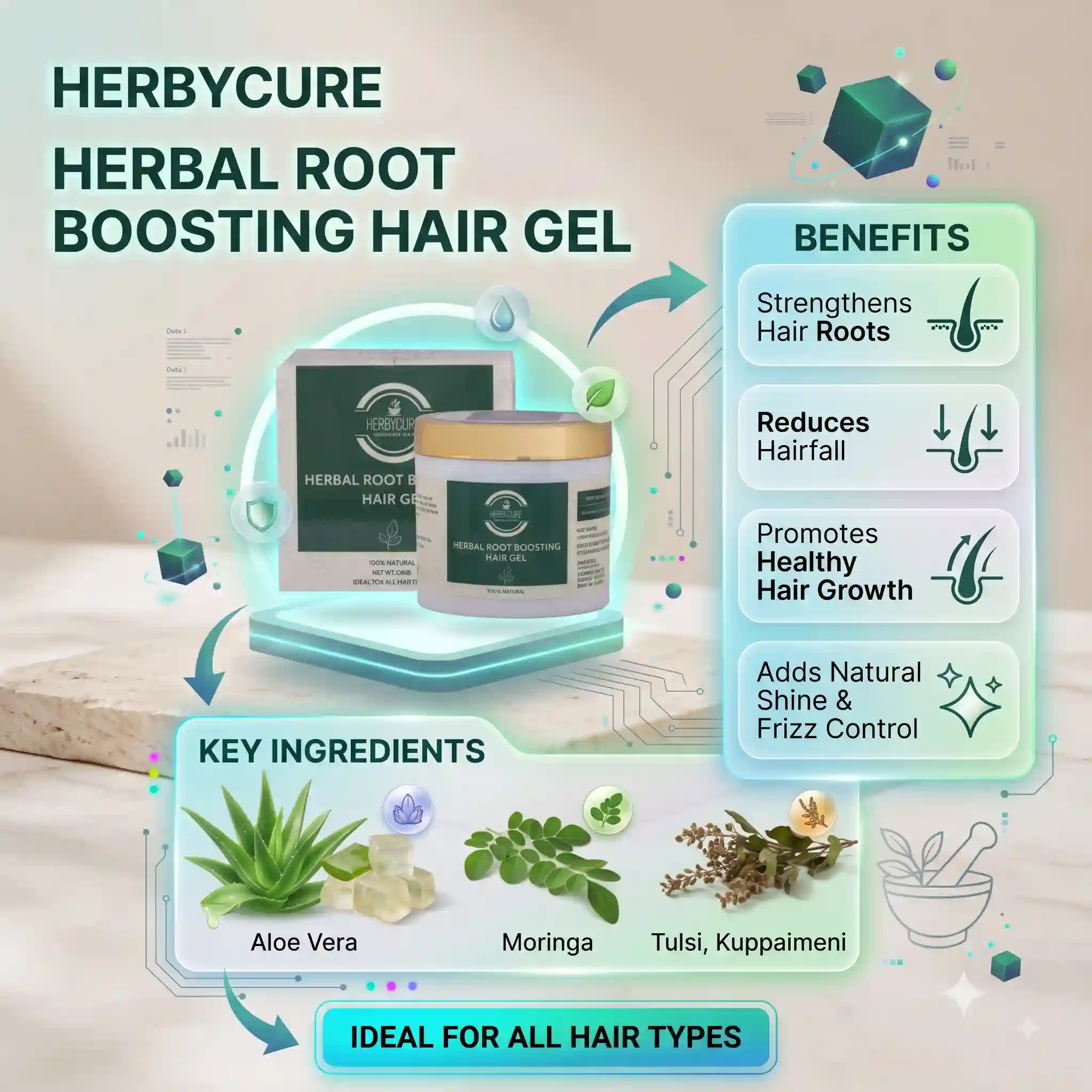 HERBAL ROOT BOOSTING HAIR GEL - HBC - 35