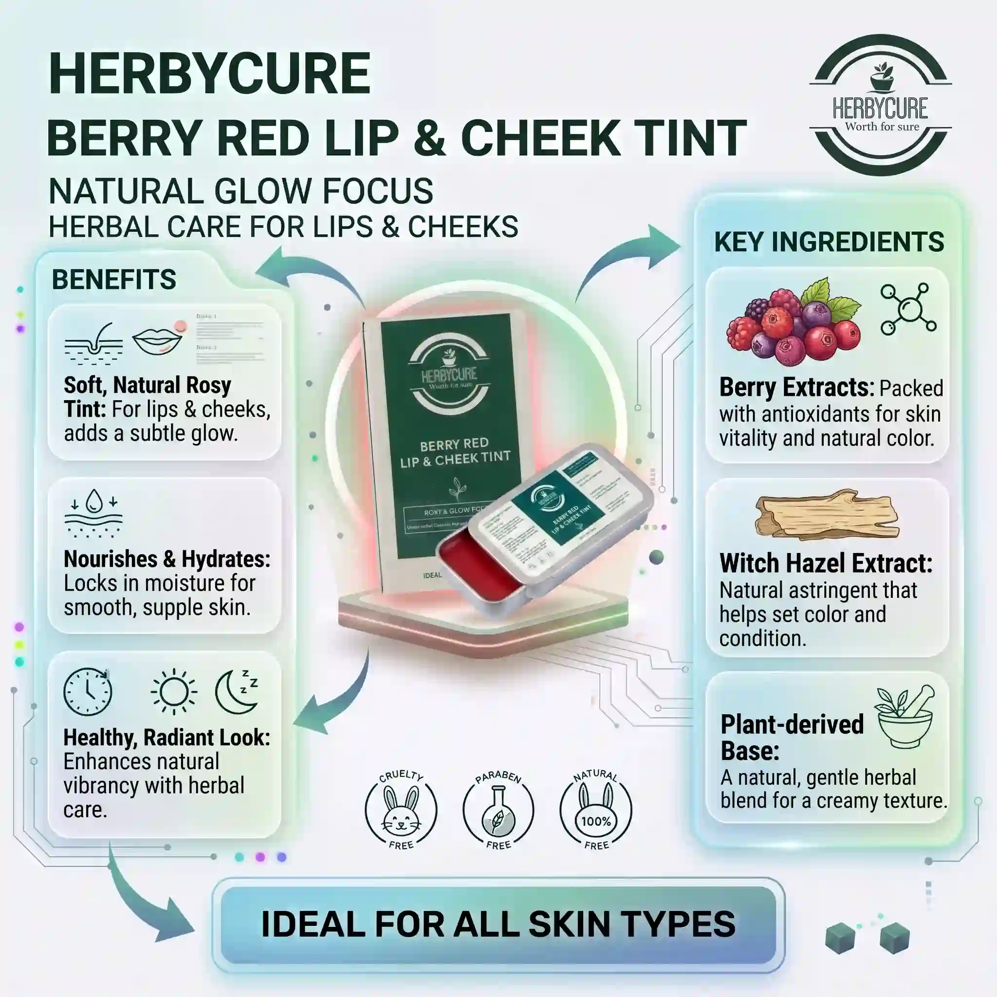 BERRY RED LIP AND CHEEK TINT - HBC- 81