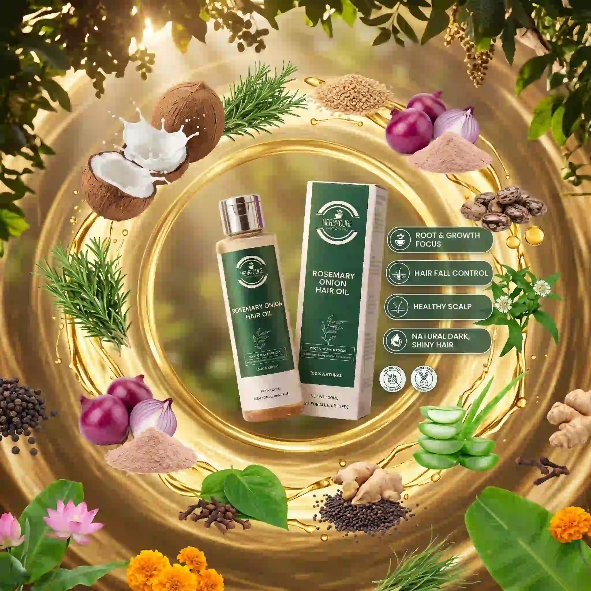ROSEMARY ONION HAIR OIL - HBC- 21