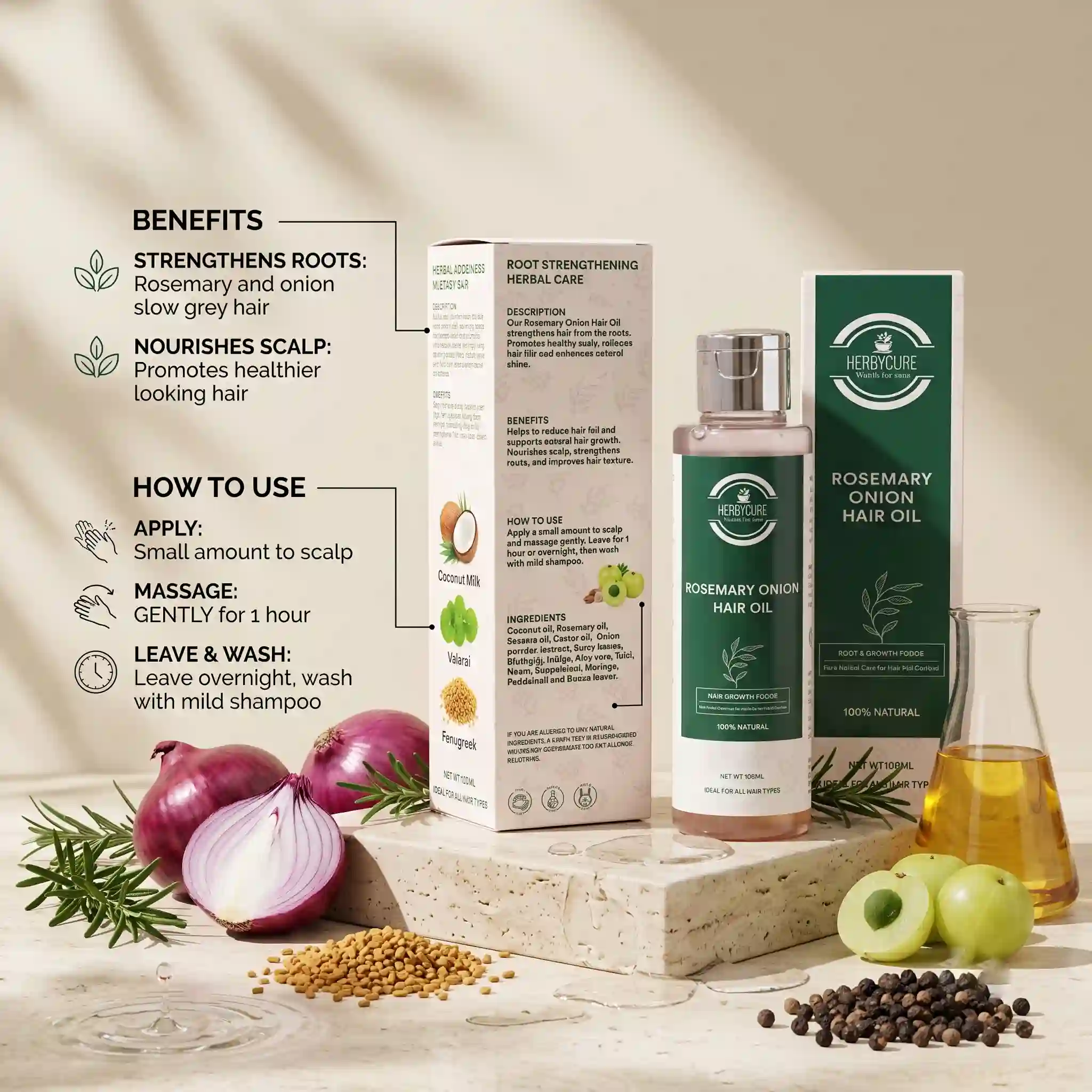 ROSEMARY ONION HAIR OIL - HBC- 21